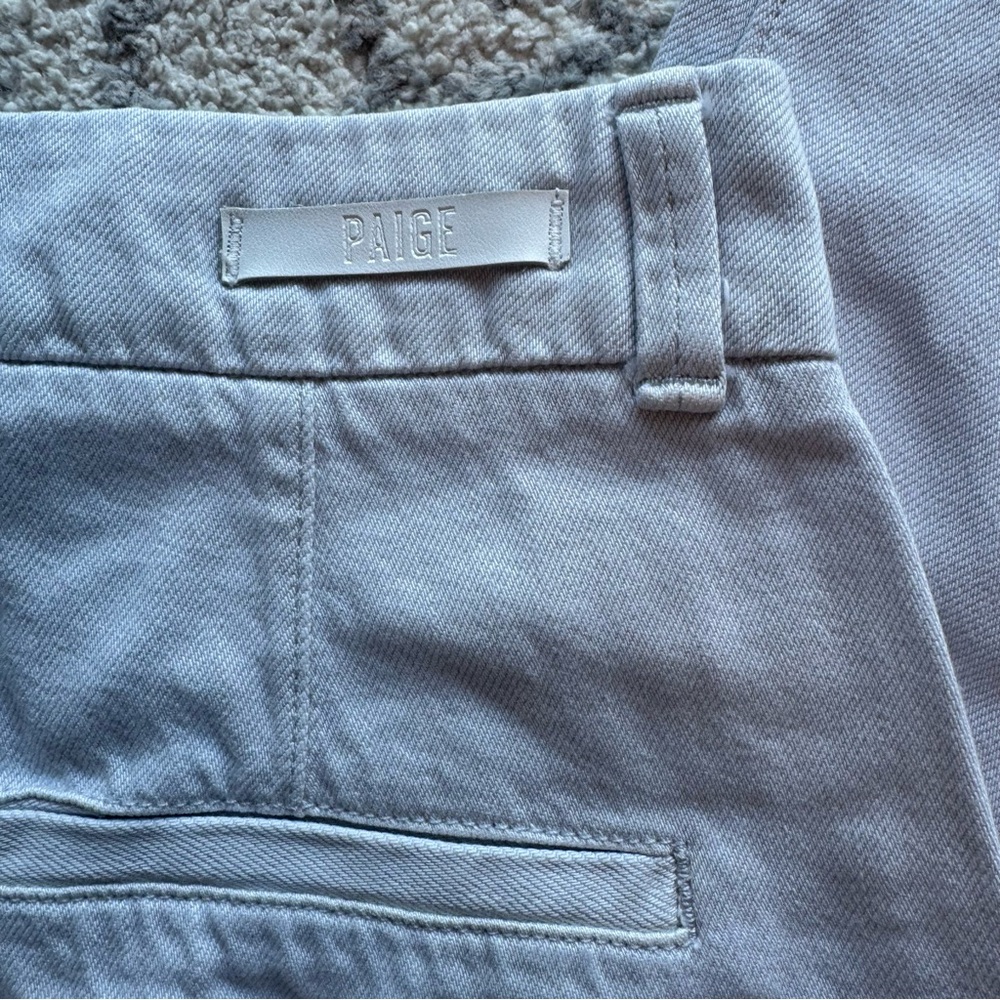 PAIGE Light Gray Cotton-Blend Pants